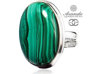 MALACHITE BEAUTIFUL RING UNIQUE SILVER SIZE 10-20