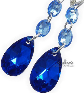Nowe Kryształy Kolczyki Blue Comet Gloss Srebro