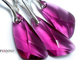 CRYSTALS CRYSTALS JEWELLERY SET FUCHSIA WING STERLING SILVER HANDMADE