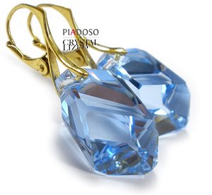 SWAROVSKI piękne kolczyki ZŁOTE SREBRO 22SP