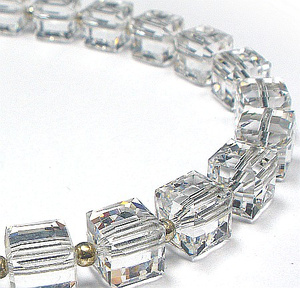 Kryształy Bransoletka Srebro Kostki Crystal