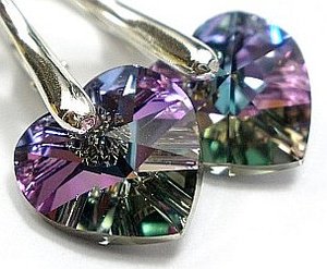 Kryształy Piękne Kolczyki Srebro 21 Kolorów