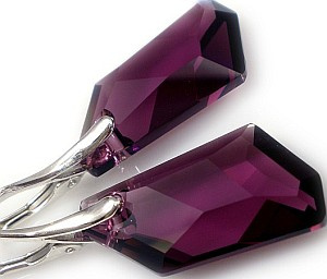 Kryształy Kolczyki Wisiorek Amethyst Certyfikat