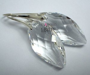 Kryształy Duże Kolczyki Srebro Crystal Certyfikat