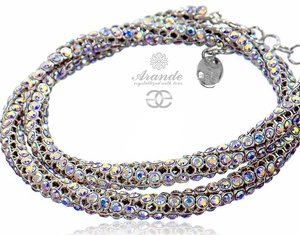 NEW CRYSTALS GENUINE BRACELET NECKALCE *AURORA CRYSTALLIZED* STERLING SILVER