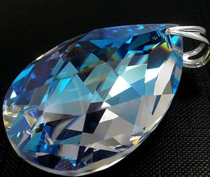 Kryształy SREBRO WISIOREK 50 mm ŁAŃCUSZEK