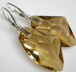 Kryształy kolczyki SREBRO CERTYFIKAT GOLDEN