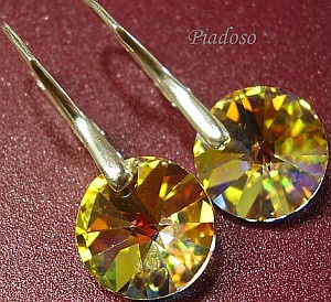 Okazja Kryształy Kolczyki Aurora Crystal Srebro