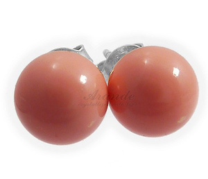 Kryształy Perły Kolczyki Certyfikat Pink Coral