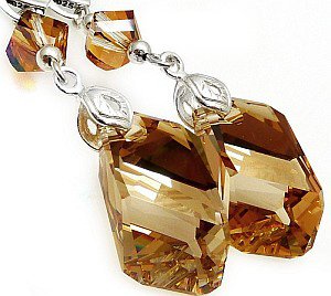 Kryształy Piękne Długie Kolczyki Dorado Bueno