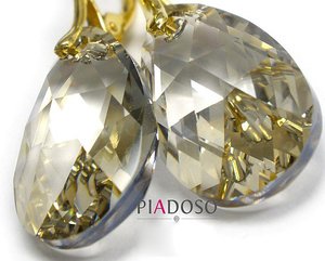 Kryształy Kolczyki Złote Srebro Certyfikat 22Sh