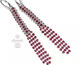 Kryształy Kolczyki Crystallized Rose Srebro