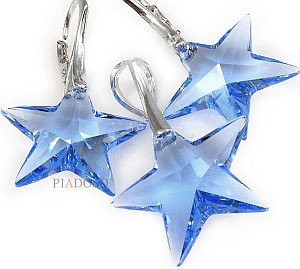 Super Cena Kryształy Blue Star Komplet Srebro