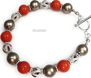 Nowe Kryształy Piękna Bransoletka Coral Platinum