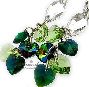 GREEN LONG EARRINGS ORIGINAL CRYSTALS CRYSTALS