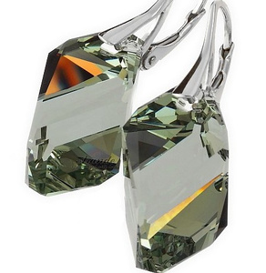 Kryształy Kolczyki Srebro Kolory Cubic 22mm