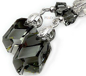 Kryształy Piękny Komplet Bueno Diamante Srebro