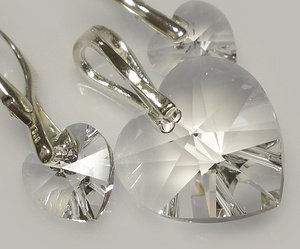 Kryształy piękny komplet SERCA 9 KOLORÓW srebro