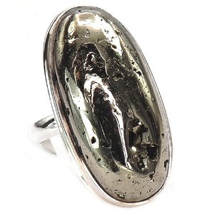 PYRITE BEAUTIFUL RING STERLING SILVER SIZE 10-20 (1) (1) (1)