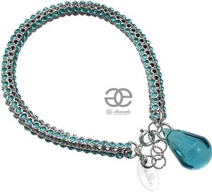 NEW UNIQUE BRACELET CRYSTALS CRYSTALS *TURQUOISE* SILVER 925 CERTIFICATE