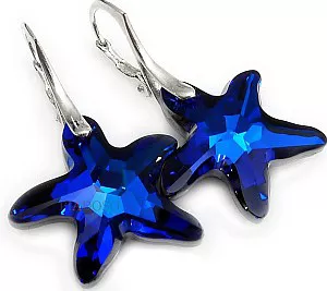 Kryształy Piękne Kolczyki Starfish Bermuda