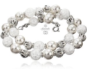 Kryształy Piękny Naszyjnik CRYSTAL WHITE SREBRO