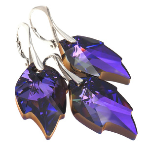 CRYSTALS EXCLUSIVE EARRINGS NIGHT LEAF STERLING SILVER (1)