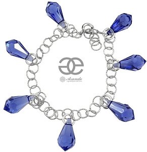 CRYSTALS BEAUTIFUL BRACELET SAPPHIRE STERLING SILVER 925