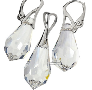 Kryształy Piękny Komplet Crystal 22 mm Srebro