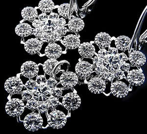 Nowe Kryształy Kolczyki+Wisiorek Crystal Flow Lux