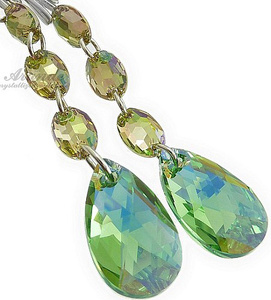 Nowe Kryształy Unikat Kolczyki Peridot Gloss