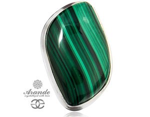 MALACHITE BEAUTIFUL RING UNIQUE SILVER SIZE 10-20