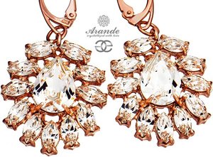 CRYSTALS UNIQUE EARRINGS CRYSTAL AZURE ROSE GOLD SILVER