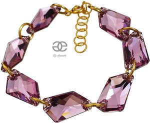 NEW BRACELET CRYSTALS CRYSTALS *AMETHYST* GOLD PLATED SILVER CERTIFICATE