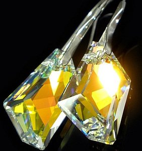 Kryształy Kolczyki Długie Aurora 24mm Srebro