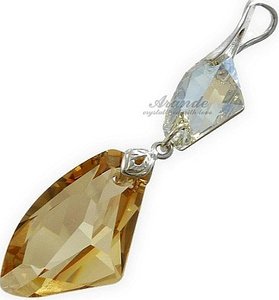 CRYSTALS BEAUTIFUL PENDANT GOLDEN CRYSTAL STERLING SILVER 925