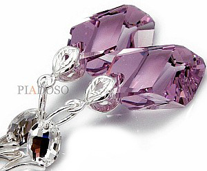 Kryształy Kolczyki  Amethyst Gloss Srebro