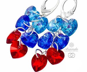 CRYSTALS EARRINGS HEART MIX STERLING SILVER 925