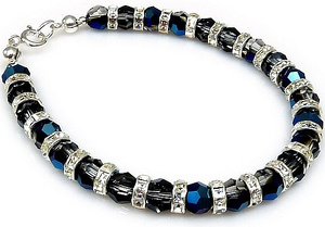 Kryształy Elegancka Bransoletka Blue Night