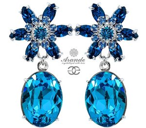 Kryształy Długie Kolczyki Turquoise Azure Certyfikat