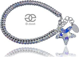 CRYSTALS GENUINE BRACELET *AURORA CRYSTALLIZED STAR* STERLING SILVER 925