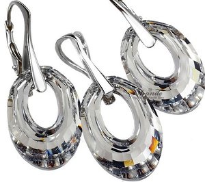 CRYSTALS JEWELLERY SET HELIOS CRYSTAL COMET STERLING SILVER 925 CERTIFICATE
