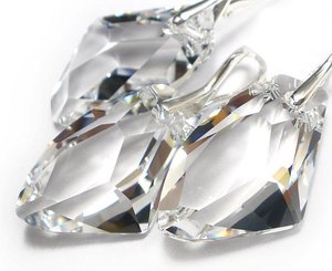 Promocja! Kryształy Piękny Komplet Srebro 27Mm