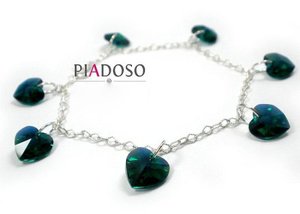Kryształy Bransoletka SREBRO Emerald AB CERTYFIKAT