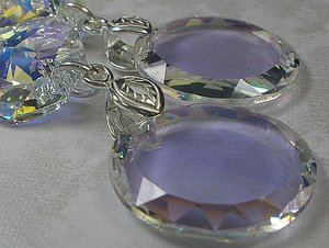 OKAZJA Kryształy piękny komplet SREBRO AURORA