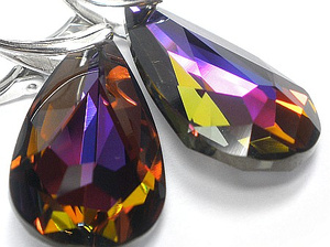SWAROVSKI piękne kolczyki SREBRO VOLCANO 24 mm