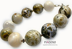 Promocja Jaspis Oceaniczny Bransoletka Srebro