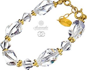 CRYSTALS BEAUTIFUL BRACELET CUBIC CRYSTAL GOLD PLATED STERLING SILVER