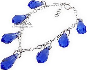 SAPPHIRE BRACELET SWAROVSKI CRYSTALS STERLING SILVER