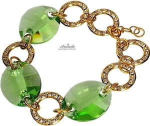 BRACELET CRYSTALS CRYSTALS *PERIDOT RING GOLD* GOLD PLATED SILVER CERTIFICATE